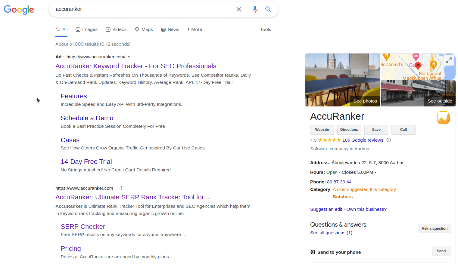accuranker in google search