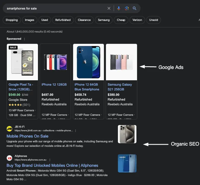 Google ads vs SEO
