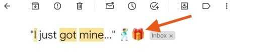 Adding gift emoji in your email subject line