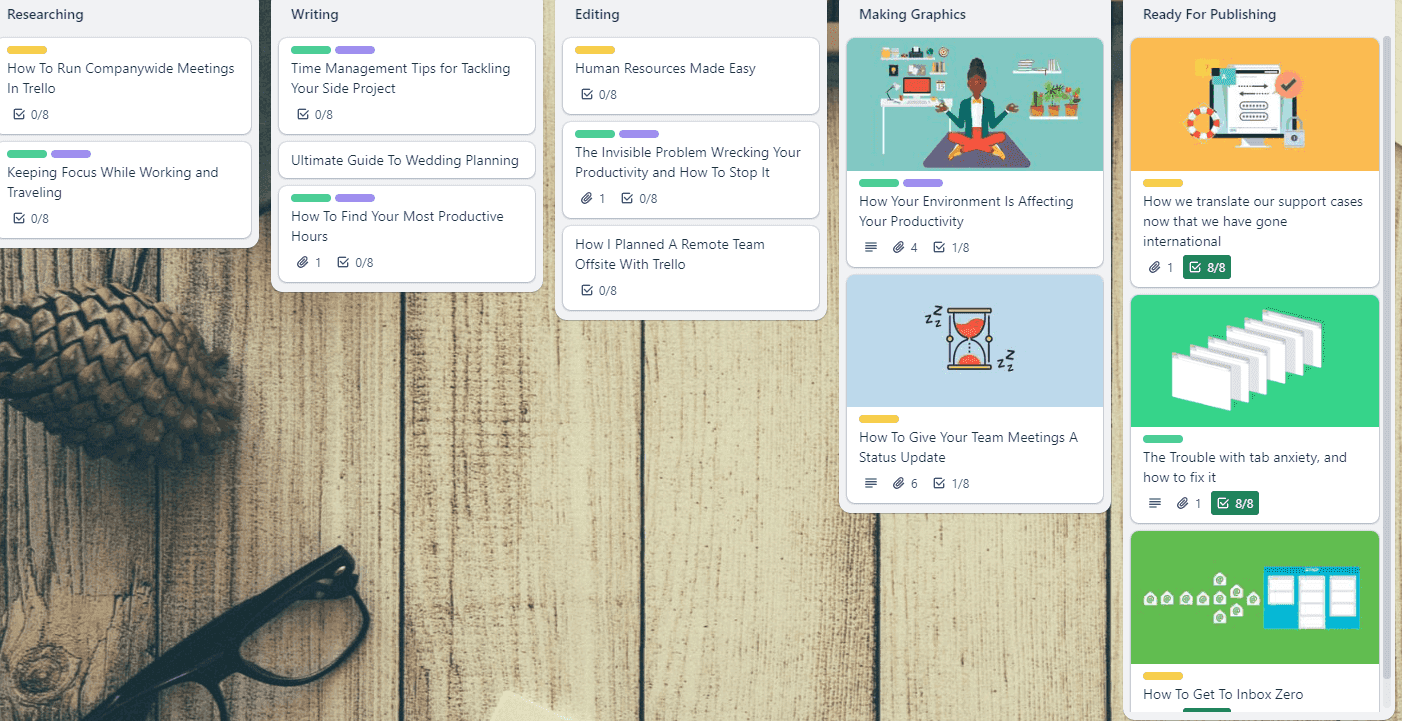 Trello calendar template