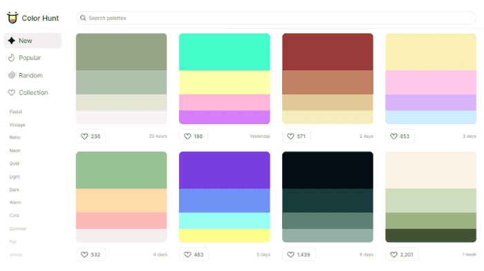 Color Hunt - a Platform to Help You Choose Colors