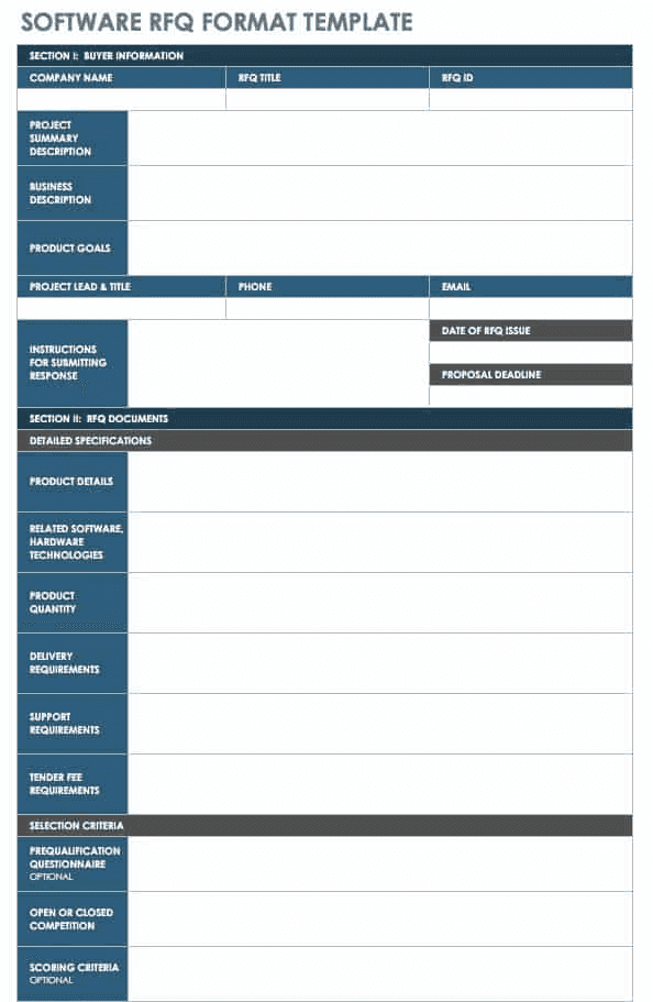 Software RFQ documents Template