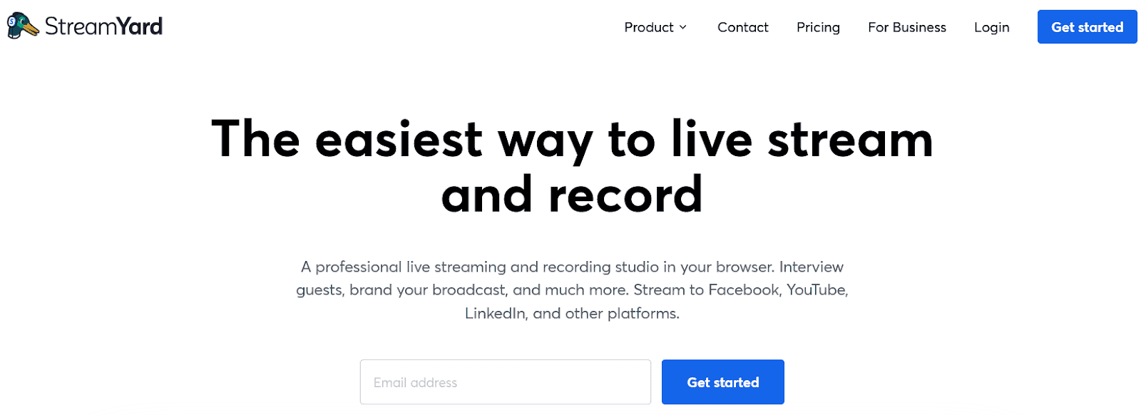 StreamYard - hold live sessions with subject matter experts