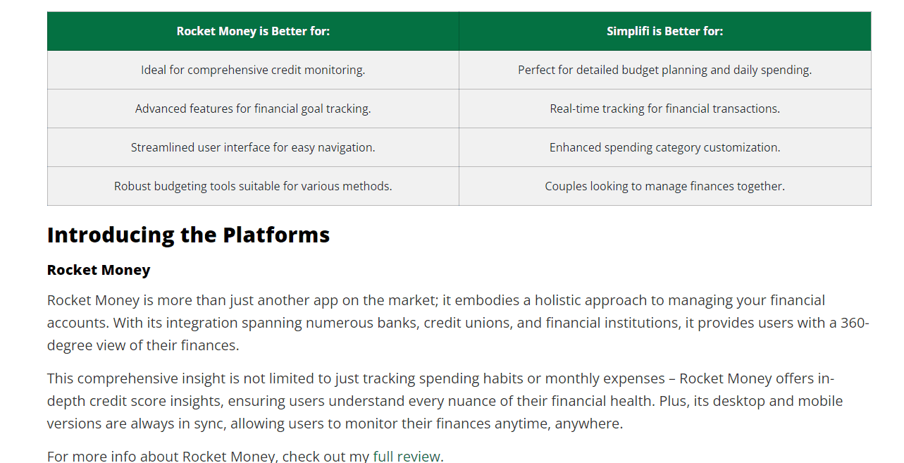 Comparison guide