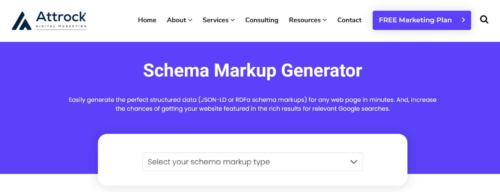 Schema Markup Generator - Free Tool