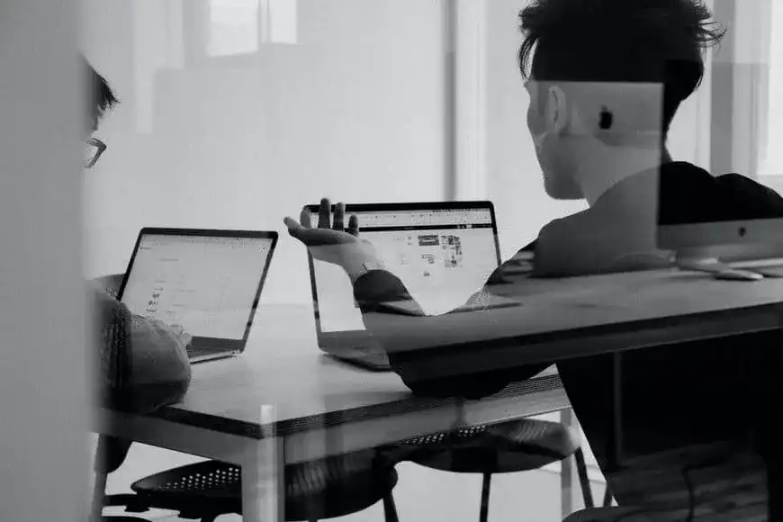 Man in front of laptop